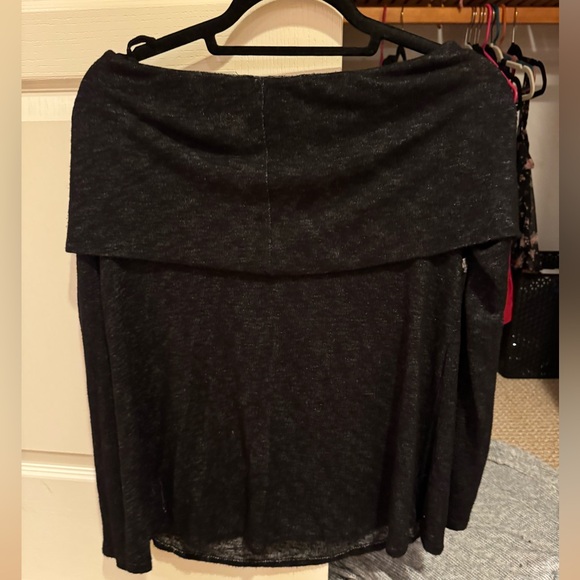 Velvet Elegant Black Off-Shoulder Sweater - Picture 3 of 3